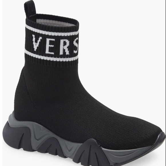 Versace Shoes - Versace Squalo Logo High Top Sock Sneaker 5.5 US